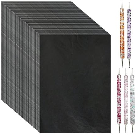 100 Morceaux De Papier De Copie Et 5 Morceaux De Stylos À Points, Papier De Copie Rectangulaire, Papier Transfert Carbone, Fournitures De Bureau