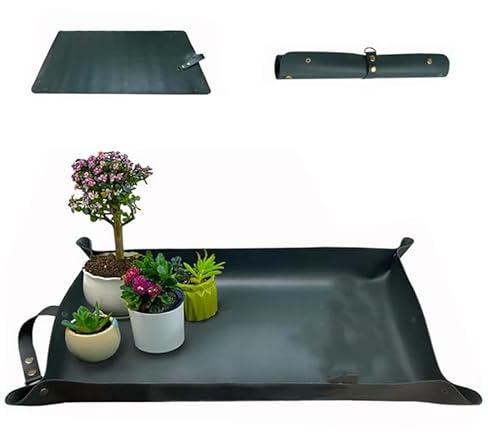MUYEE Gartenmatte, Faltbar Pflanzmatte, wasserdichte Pflanzen Umtopfmatte für Umtopf Sämling Bodenwechsel Sukkulenten Beschneiden (grün, 45x76cm)