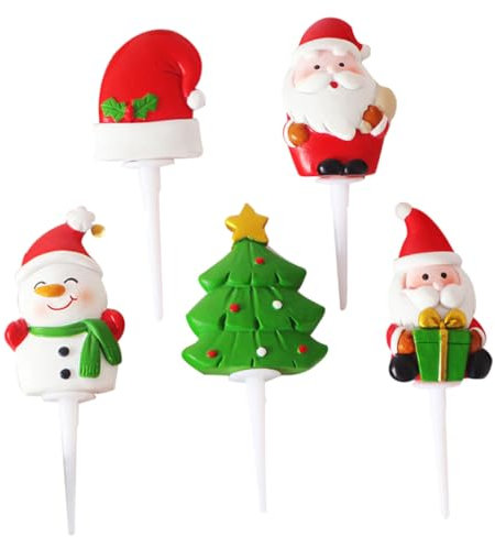 PRETYZOOM 5stücke Tortenfiguren Für Weihnachts-Kuchen-Dekoration Partytortenornamente Tortenaufsatz Wiederverwendbar Formschön