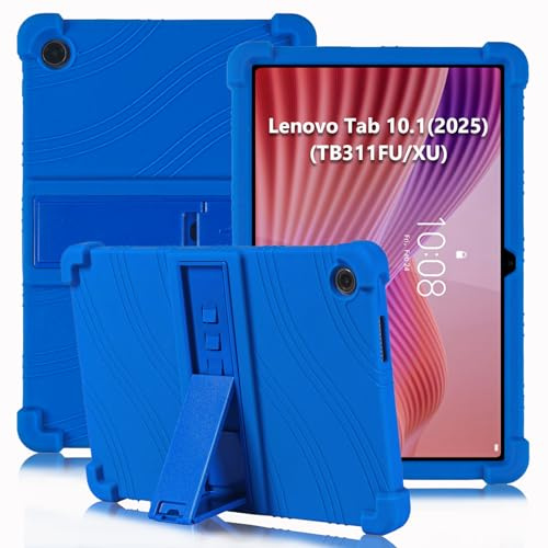 ATOOZ for Lenovo Tab 10.1 2025 Case (TB311FU/TB311XU),Blue | Soft Silicone Shockproof Kids Case for Lenovo Tab 10.1 inch 2025 Tablet with PC Stand