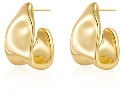 Viromy Gold Earrings for Women, 14K Gold Plated Geometric Dangle Drop Earrings Chunky Trendy Knot Stud Hypoallergenic Fashion Jewelry