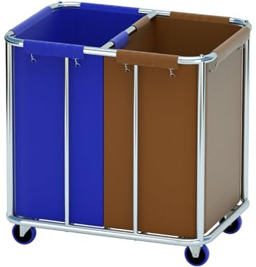 GBPLDMAQ Rollbarer Wäschewagen Klassifizierungsintervall-Design, Reinigungswagen Abnehmbare Oxford-Stofftasche, Wäschekorb Design mit Großer Kapazität und Universalrollen