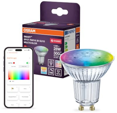 Osram SMART LED PAR16 Reflektor GU10 4.9W ZigBee RGBW | SMART+ ZIGBEE Multicolor Spot, LED Lamps, 50 mm dia, 20000 h, 1-Pack