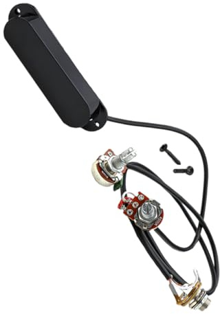 BESPORTBLE Metal Shell Pickup Schwarzes Akustikgitarren Zubehör mit Vorverdrahtetem Pickup für Folk Gitarren Geeignet für Elektrische und Akustische Gitarren