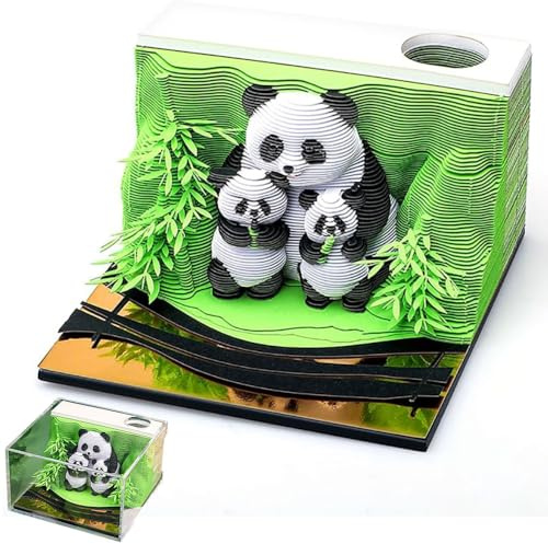 LYPPUL 3D-Notizblock 2026, 3D Kalender Abreißen 2026, Tischkalender-Notizblock mit Anzeigebox Glasklar, Abreißkalender-Skulptur, Kunst Handwerk Desktop Dekoration Haus Geschenk