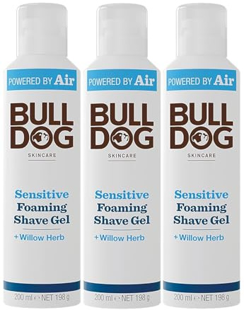 BULLDOG SKINCARE - Sensitive Foaming Shave Gel | Smooth and conditioning 200ml x 3 Pack