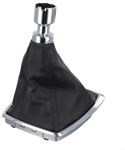 EffiFish Manuelle Schaltmanschette Schalthebel Staubschutz für Ford C-MAX 2007–2010 Kuga 2008–2012 schwarzes Leder Ersatz Auto Innenraum Zubehör Schaltknauf