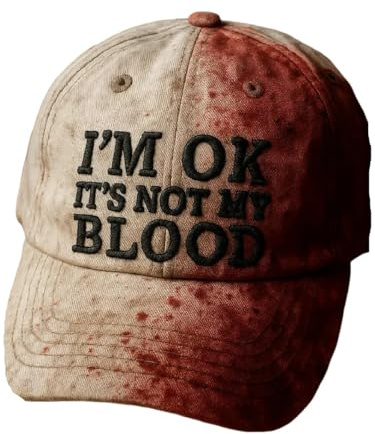 Generisch Cap Herren Damen Halloween Blutspritzer Printed Basecap Horror Blutige Kappe Baseball Cappy Sommer Unisex Party Caps Bloody Print Hat