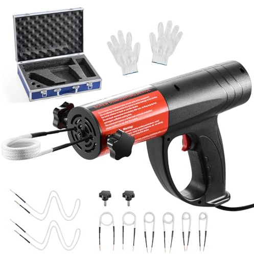 VEVOR Rimozione Bulloni Riscaldatore a Induzione, 1500 W 230 V, Strumento Portatile per la Rimozione di Dadi, Mini Macchina Riscaldante per la Rimozione di Viti Arrugginite, con 8 Bobine e Scatola