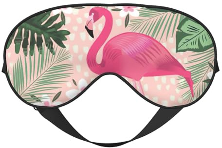 Mjuk andningsbar sömn flamingo tryck ögonmask, ljusblockering, justerbar rem, sovmask för resor, nattarbete, kontor
