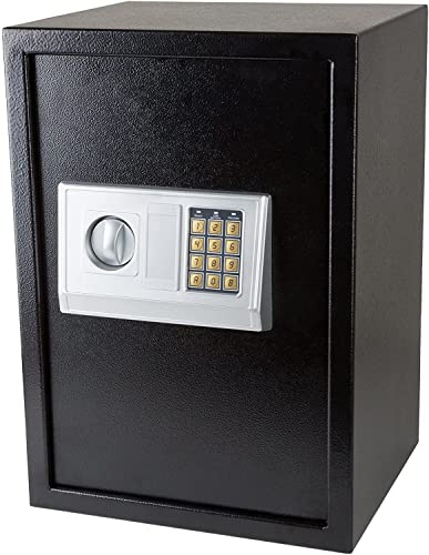 HHRLCH Fireproof Waterproof Cabinet S Digital - Electronic Extra Large Steel Keypad 2 Manual Override Keys - Protect Money Jewelry Passports - for Home or Business (Size: