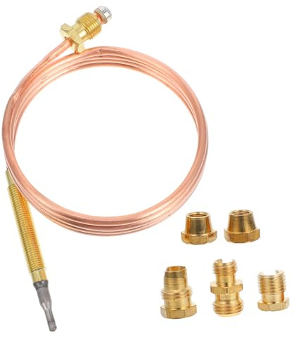 LOORGVEL Thermoelement für Gasherde und Terrassenheizstrahler mit Kupfermaterial Hochpräzisem Temperatursensor und Präziser Temperaturregelung mit Fittings 900mm Länge