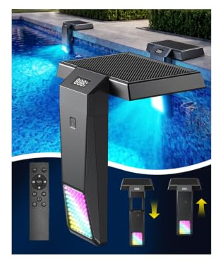 AdalyRoma Teleskopierbar Poolbeleuchtung Solar mit Poolthermometer