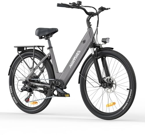 Elektrisk cykel för vuxna 26 tum, 7-växlad elcykel med avtagbart batteri 36 V 13 Ah, 25 km/h & räckvidd 80–100 km E-cykel för stadstrafik, IP65 (grå, standard)