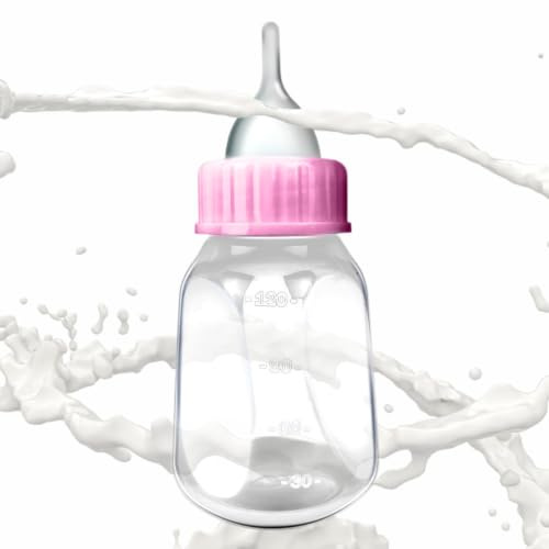 Bouteille de lait pour chaton | Mangeoire à lait pour chiot de 120 ml avec | tétine en silicone et échelle transparente | Bouteilles amovibles pour chiots allaitants, lapins et petits animaux