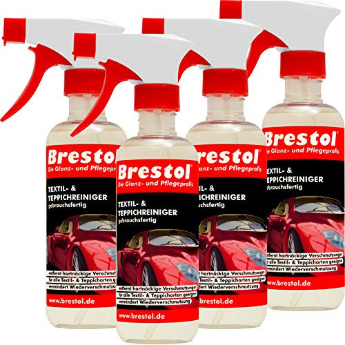 Brestol - Detergente per tappezzeria, 4 x 300 ml, pronto all'uso (7391), detergente per tappeti e tessuti, detergente per tappeti