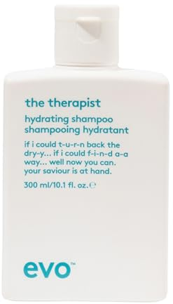Evo the therapist hydrating shampoo 300ml I Feuchtigkeitsspendendes Shampoo für trockenes und coloriertes Haar I verleiht Geschmeidigkeit, Glanz und reduziert Frizz I vegan, ohne Sulfate