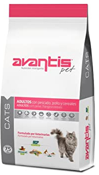 Avantis Pet Cat Pescado y Pollo 7,5 kg – Pienso para Gatos Adultos – Hierbas Naturales – con Taurina – Control de Bolas de Pelo