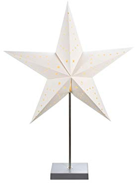 Spetebo LED Weihnachtsstern Tischlampe - 60 x 45 cm - Batterie betrieben mit 10 warmweißen LED - Tischleuchte Fenster Deko Stern