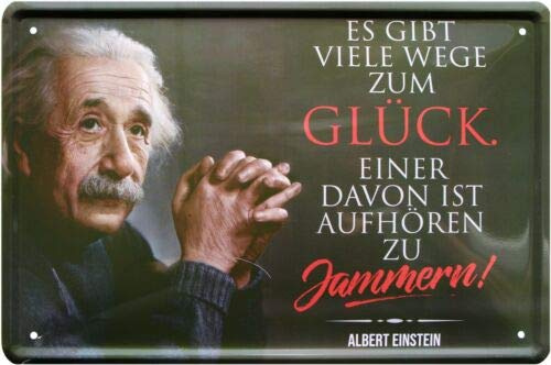 WOGEKA ART Retro Blechschild - Es gibt viele Wege zum Glück - witziger Spruch als Geschenk-Idee zum Geburtstag Weihnachten zur Dekoration 20x30 cm Vintage-Design aus Metall 1129