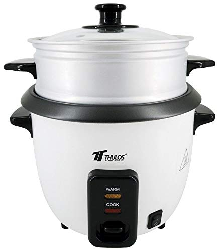 Thulos Arrocera eléctrica con Capacidad de 0.6L (2-3 raciones) con función de 'Mantener Caliente'. Incluye Cuchara y Vaso medidor. TH-RK06