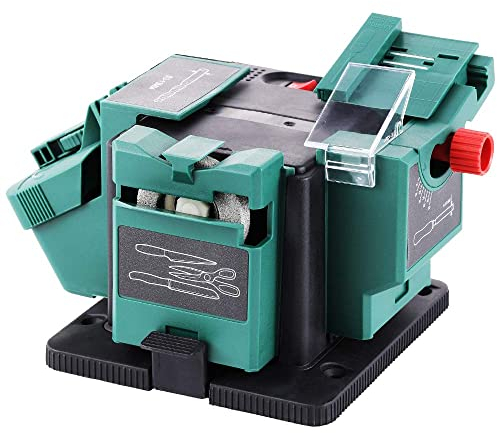 Bench Mounting Multipurpose Sharpener,POSENPRO Multi-Functional Electric Knife Sharpener/Chisel/Plane Blade/HSS Drill Sharpening Machine Use for Kitchen Knives Power Tools