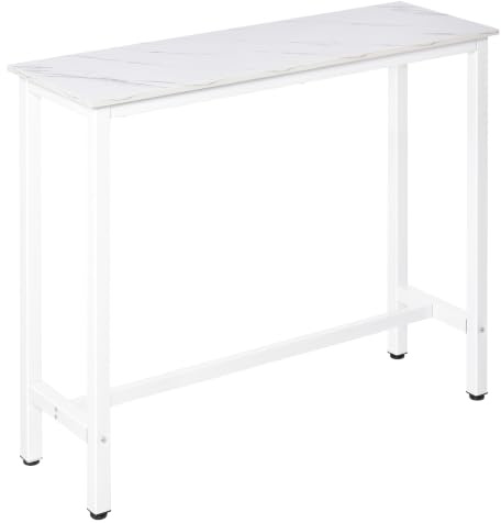 HOMCOM Stehtisch 120x40x100cm Stahlgestell Weiß