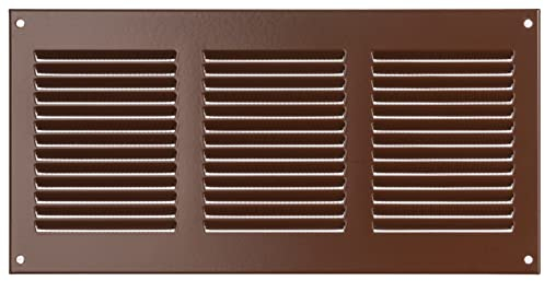 300x150mm Griglie D'Aerazione/Ventilazione in Metallo - Marrone Griglia D'aria con Rete Anti Insetti