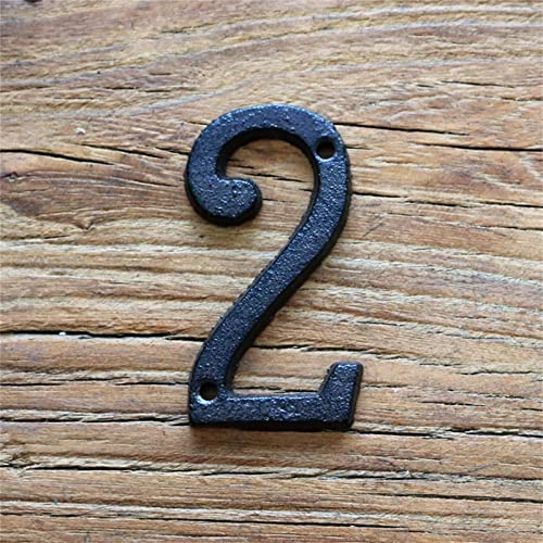 3D Cast Ferro Casa Placca Numeri 0-9 Lettere A-Z Porta Nero Decorazione Parete 3 Pollici 8cm Metallo Indirizzo Segno con Viti per Esterno Interno Hotel Dormitorio Cafe Yard Via Casella Posta (2)