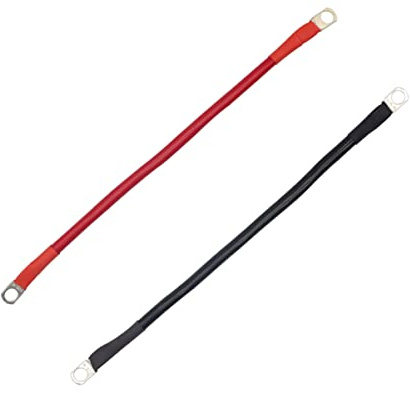 CIYODO Power Cable and Easy to Operate Good Temperature Resistance 2pcs with Ring Terminals, 4awg Copper Cable, 30cm Length, Pvc Insulated for Car Battery for Vehicle Charging