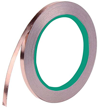 Tokaneit Nastro di Rame Adesivo Conduttivo,Banda di Lamina di Rame,Adesivo Schermante EMI Autoadesivo,Nastro Repellente per Lumache,Adesivi Ad Alta Temperatura,per Giardino Piante Vasi Fiori 5mmx20m