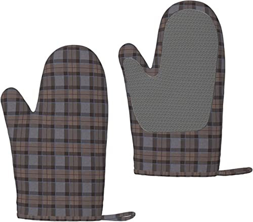 Ofenhandschuhe, Fraser Hunting Tartan Plaid, Silikon-Ofenhandschuhe, rutschfeste Kochhandschuhe, hitzebeständige Backhandschuhe, EIN Paar
