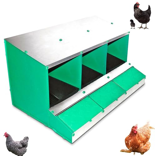 IKLOB® Nido per galline ovaiole a 3 posti (12/14 GALLINE), più grande e con un cesto più capiente per le uova di gallina, molto resistente alle condizioni esterne.,nido galline