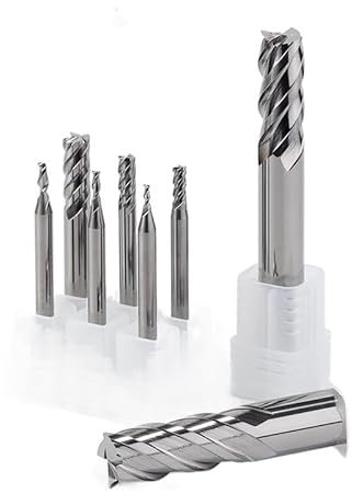 QywUi drill bit Solid Cermet Milling Cutter 4 Flute Uncoated High-hardness CNC Flat-bottomed Super Hard Metal Ceramic End Mill (Size : 3X7X4X50)