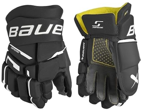 Bauer Supreme M3 Junior - Guantes para niños (10 pulgadas), color negro y blanco