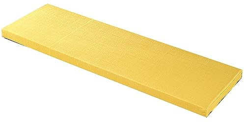 RUYICZB Stuhlkissen Polsterauflage Auflage Für Stühle/Bänke in Haus Und Garten Sitzkissen Sitzauflage Gartenkissen Viele Farben Zur Auswahl Extra Dicke UV-Beständige Stuhlauflage,Gelb,59x18inch