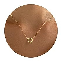 TINGN Geschenke zum Muttertag für Sie - Herz Kette Gold/Weißgold Vergoldet Herz Anhänger Kette Halskette Mädchen Geburtstag Geschenke für Frauen, Geschenk Muttertag für Frauen Mädchen Schmuck