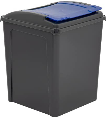 M1SS 1 X 50L Litre Waste Bin Removable Colour Coded Lid Utility Bin Plastic Flip Top Garbage Rubbish Kitchen Dustbins Recycle Recycling Trash Can Refused Bins For Commercial Home Office - Blue