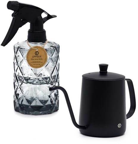 OFFIDIX Sprühflasche, 2 Stück, Pflanzennebel, Bewässerungssprühflasche für Innen- und Außenbereich, Gartenarbeit oder Hausreinigung (schwarz)