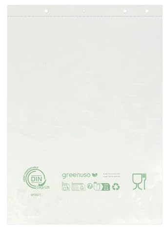 Monouso | 100 Bolsas Plástico Biodegradable sin Asas Classic 30x40cm, Compostables, Formato Block, Bolsas Mercado, Comercio, Multiuso
