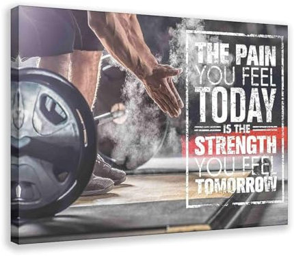 Motivierendes Langhantel-Workout-Leinwand-Poster – The Pain You Feel Today – Motivierendes Fitness-Dekorationsposter für Zuhause und Fitnessstudio, Leinwand-Poster, Schlafzimmer, Dekoration,