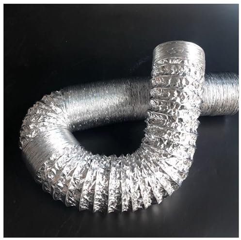 Aluflexschlauch Flexibel Alurohr Schlauch Mit 2 Schlauchschelle Für Klimaanlage, Rohrventilator 80/100/120/150/160/170/180/200/250/300mm Flexibler Schlauch Für Lüftungskanäle Lüftungsschlauch(4m,250mm