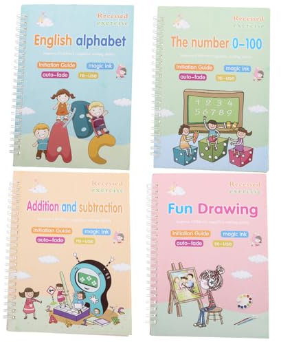 VILLCASE Praktischer Schreibblock Mit Rillen Für Kinder Kalligraphie-übungsbuch Für Jungen Und Mädchen Englisch-lernbuch