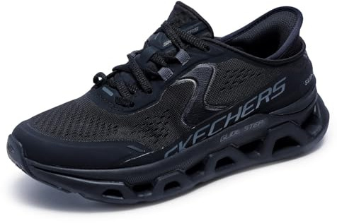 Skechers Herren 232921 NvblSneaker | Schnürschuh aus Mesh und Hotmelt-Overlay, geometrische Gleitschritt-Zwischensohle, luftgekühlter Memory-Schaum