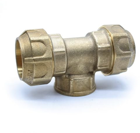 DOJA Barcelona | Te Hembra Polietileno | PE | Compresión | 20x1/2 | Unión Tubos Riego | Conector Tuberias para Radiadores, Manguito Goteo, Aire Comprimido, Adaptador Regulador Gas/Tubo Agua