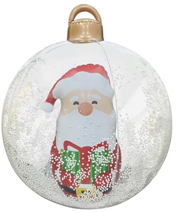 Weihnachtskugeln, 60cm Aufblasbare Weihnachtskugeln Transparent Mit Beleuchtung, Christbaumkugeln Kunststoff, Weihnachtsbaumkugeln Plastik, Weihnachtsdeko Christmas Decorations Weihnachtsbaumschmuck