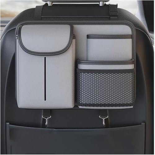 HBDTNTKF Auto-Rücksitz Organizer Für Mercedes Benz GLC Coupe C253 2016-2023, Autositz RüCkenlehne Hängend Vordersitz RüCkenlehnentasche Taschen Wasserdicht Zubehör,D/Grey