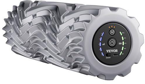 VEVOR Rullo di Schiuma Vibrante, 3 Modalità di Vibrazione, Rullo Massaggiante Elettrico 5 Velocità, Rullo Muscolare Ricaricabile 400 mm per Sollievo dal Mal di Schiena, Recupero dall'Esercizio Fisico
