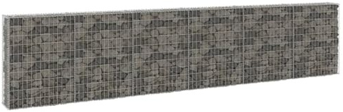 Myheimly Gabionenwand mit Abdeckung Gabione Steingabionen Steinkorb Gabionen Wand Drahtkorb Draht Mauer Verzinkter Stahl 300 x 30 x 100 cm