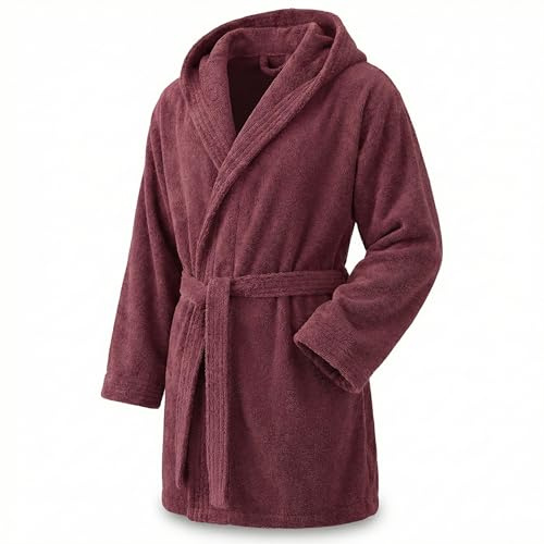 Top Towel Elegant - Badrock för kvinnor och män i 100% bomull, 500 g/m² - val med huva eller utan huva - mjuk och absorberande för dusch, spa och pool, Rödbrun, XL